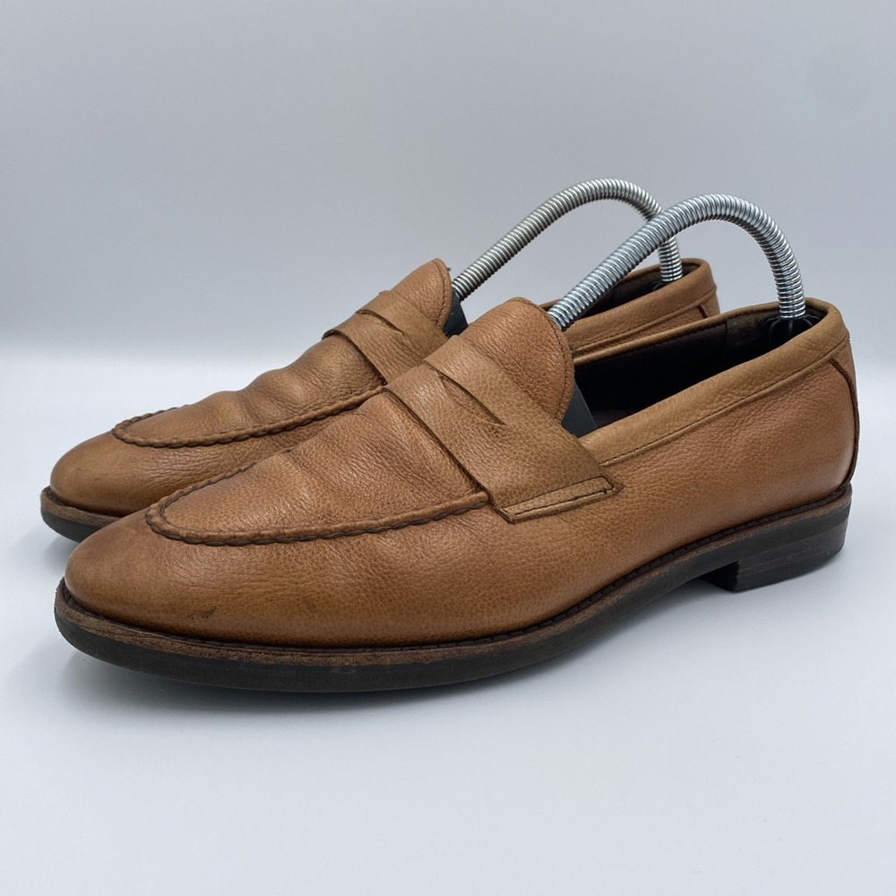 Allen Edmonds Nomad Penny Loafers Men's 8.5 D Cognac Brown Leather Dress Shoes